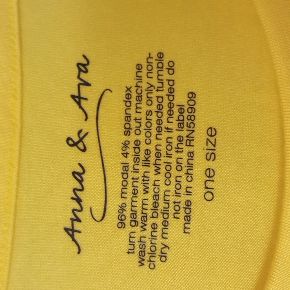 NWT Ana & Ave fun yellow one size cover up - Picture 2 of 3